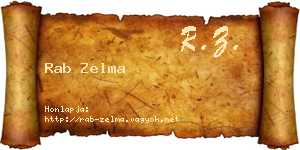 Rab Zelma névjegykártya